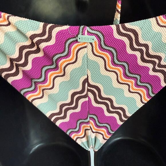 Roxy size S Purple Zig‑Zag Wavy Crochet Bikini Top & Bottom set - Picture 7 of 8